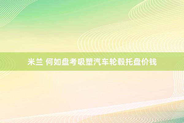 米兰 何如盘考吸塑汽车轮毂托盘价钱