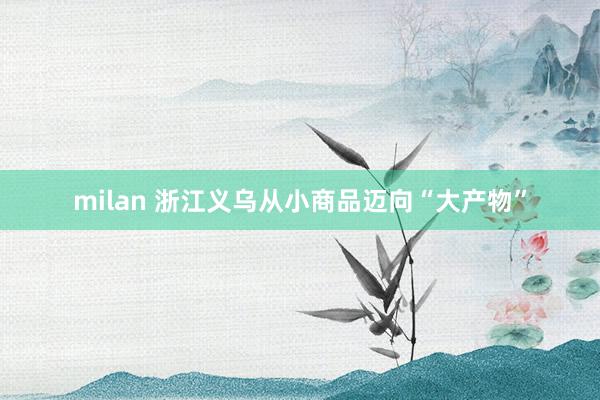 milan 浙江义乌从小商品迈向“大产物”